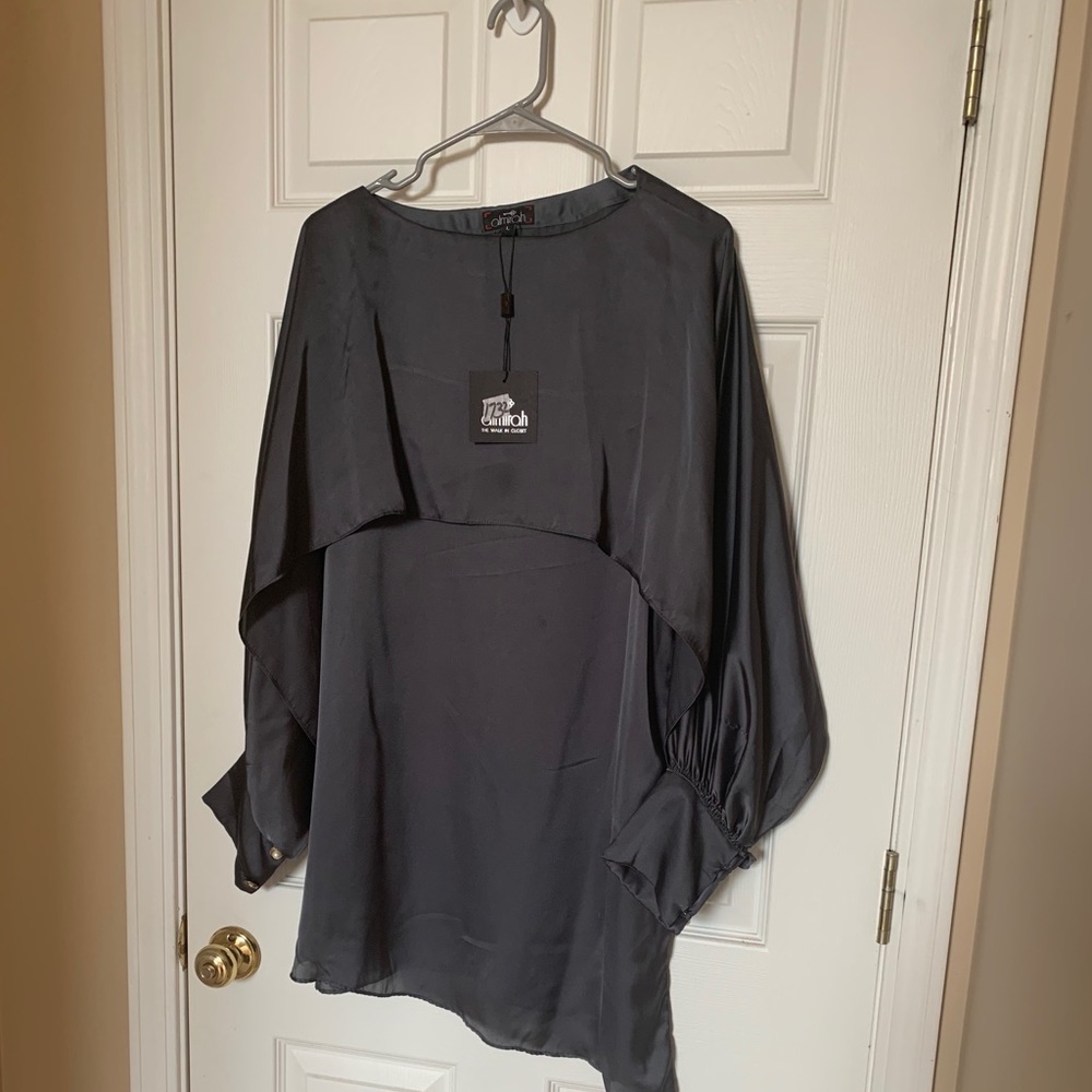 Silk dress poncho style
